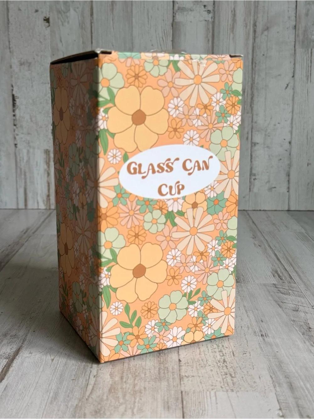 Glass Can Cup. Cowgirl Themed.